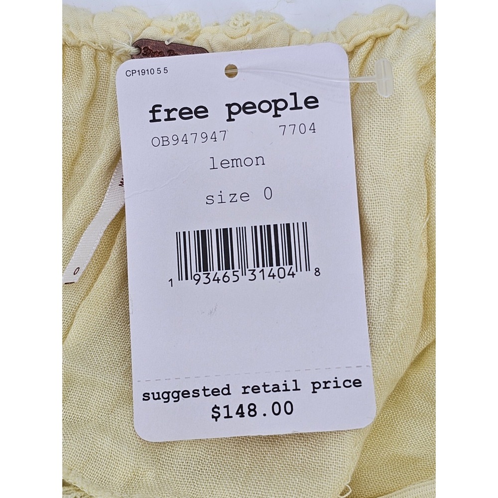 Free People Cruel Intentions Mini Dress in‎ Lemon Yellow Crochet Skater | Size 0 - Picture 6 of 8